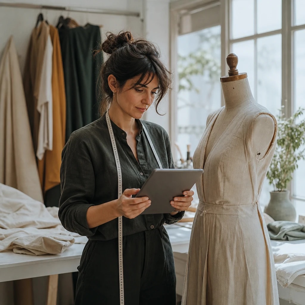 Inès, couturière dans son atelier